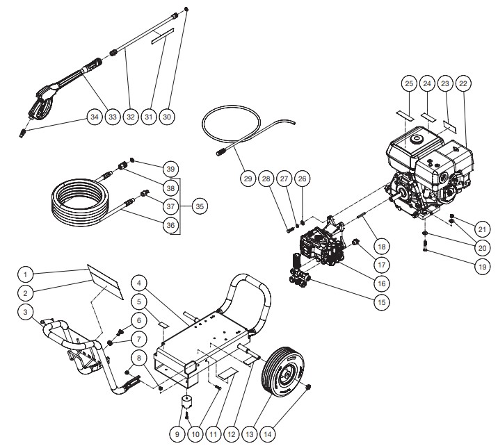 MITM WP-3600-0MKB pressure washer parts and manual